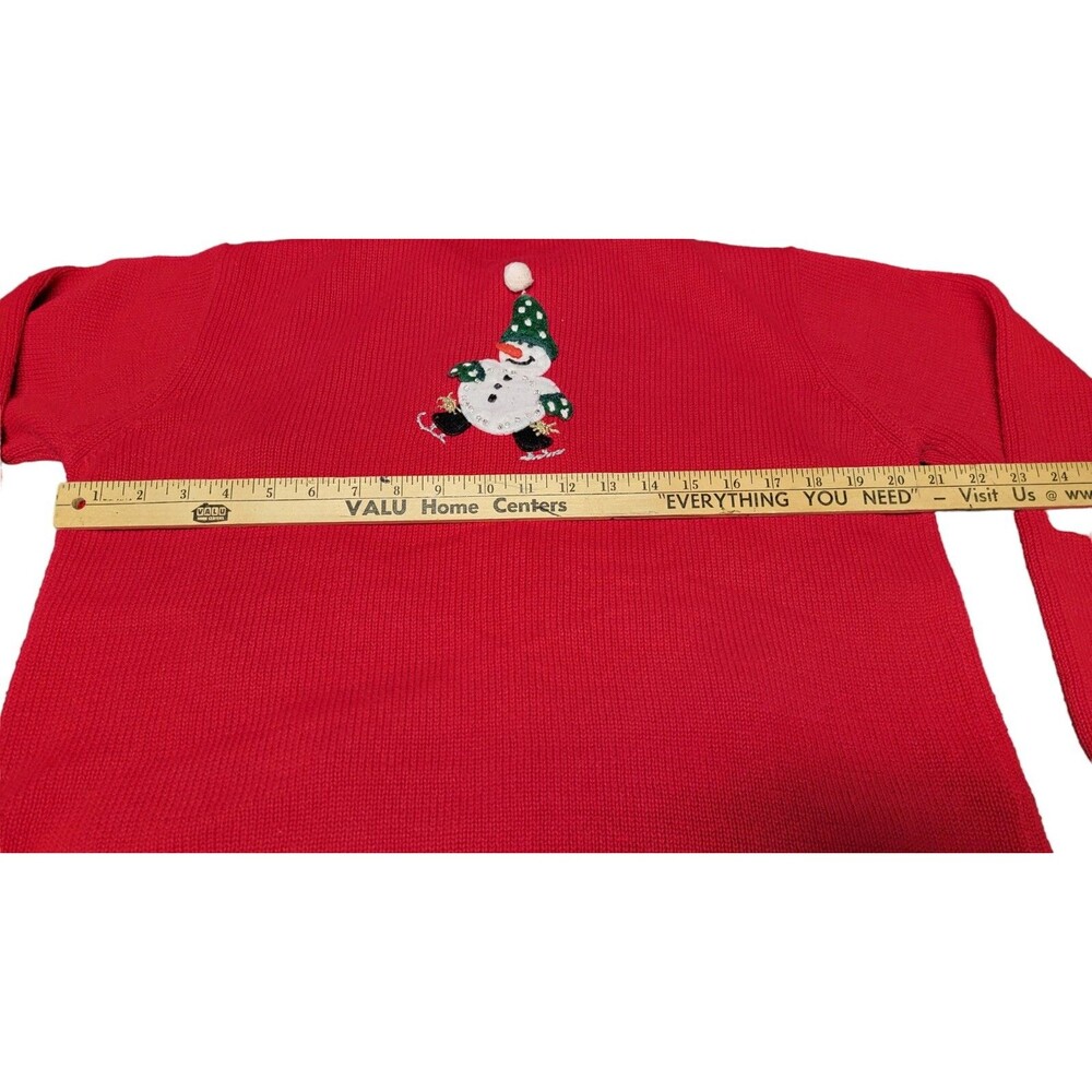 Tiara Christmas Cardigan Zippered Beaded Sweater Holiday Snowmen Size 18.5 - Picture 13 of 16
